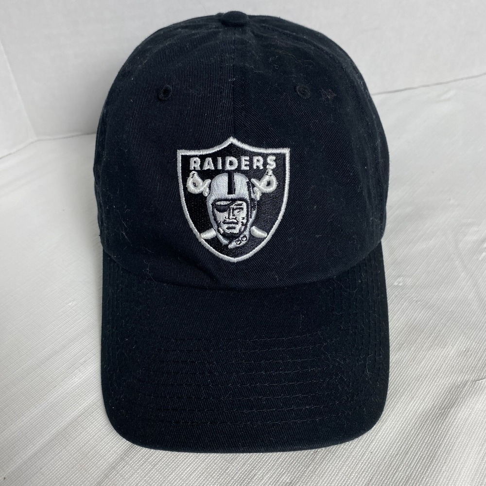 Vegas Raiders Hat Team Apparel Adjustable slouch Clean Up Black strapback